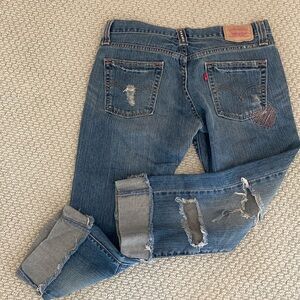 Levi's Limited edition distressed and embellished 501 jeans
